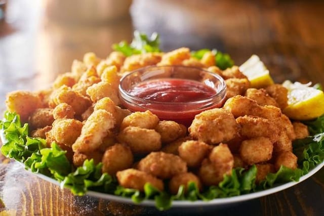 Popcorn Shrimp Basket.